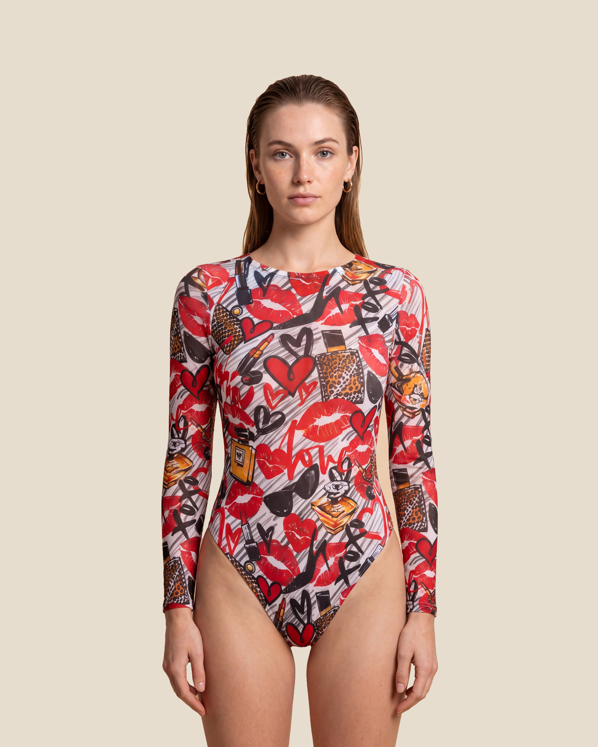 Fashion One-Piece Swimsuit with Sleeves
